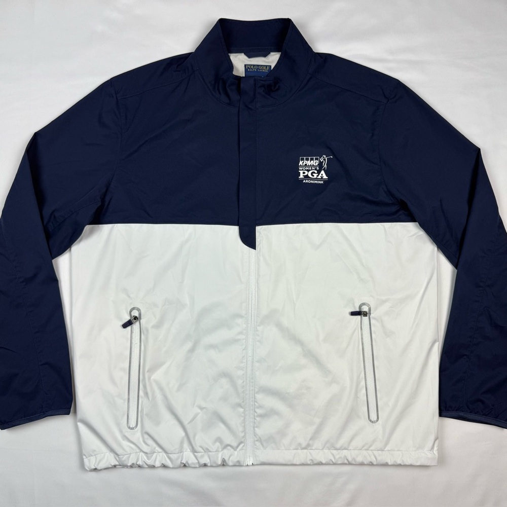 Polo Golf Ralph Lauren Men PGA Golf Windbreaker Jacket XL Navy/White Full Zip C7